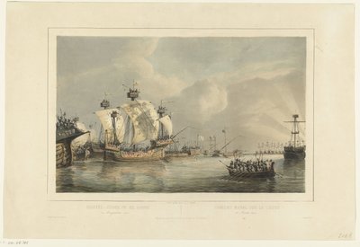Gouwe-i csata, 1304 Tengerészeti csata a Gouwe-n 1304. augusztus 11. / Combat naval sur la Goude 11 Aout 1304 (cím az objektumon) alkotó: Petrus Johannes Schotel
