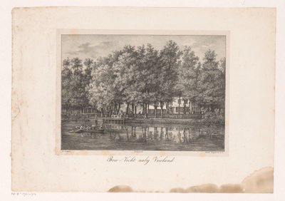 Kilátás a Breevecht vidéki birtokra Bree-Vecht Vreeland közelében (cím az objektumon) Kilátások a Vecht folyóra (sorozat címe) alkotó: Petrus Josephus Lutgers