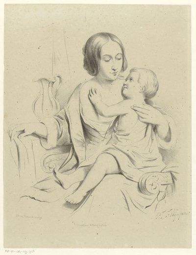Anya gyermekével az ölében alkotó: Petrus Theodorus van Wijngaerdt