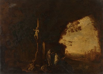 Nimfák egy barlangban antik romokkal alkotó: Petrus van Hattich