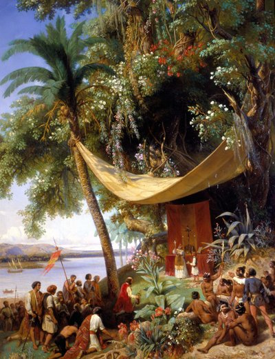 Szabadtéri evangelizációs mise Amerikában - Pharamond festménye alkotó: Pharamond Blanchard