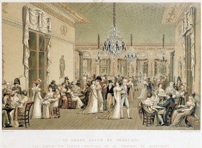 A Grand Salon du cafe Frascati Párizsban. Philibert-Louis Debucourt (1755-1832) litográfiája. alkotó: Philibert Louis Debucourt
