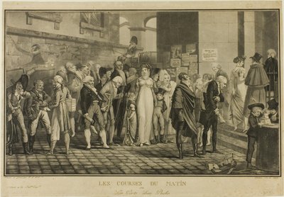 Egy gazdag otthon ajtajában alkotó: Philibert Louis Debucourt