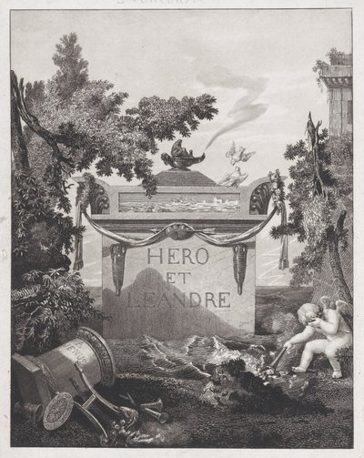 Hős és Leander homlokzata, 1801. alkotó: Philibert Louis Debucourt