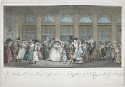 A Palais Royal Gallery sétája alkotó: Philibert Louis Debucourt