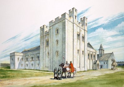 "A központi épületek", Sherborne Old Castle, Dorset alkotó: Philip Corke
