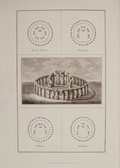 Stonehenge kilátása, Sir Richard Colt Hoarestől Az ókori Wiltshire története, James Basire metszete, London, 1810-11 alkotó: Philip Crocker