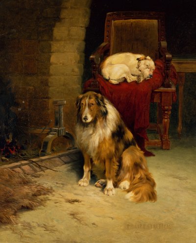 Fireside Companions (olaj, vászon) alkotó: Philip Eustace Stretton