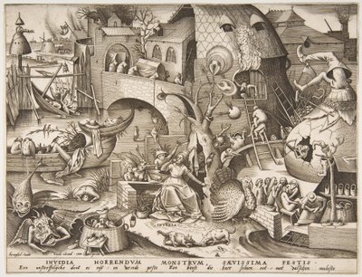 Envy Invidia A hét halálos bűnből, 1558. alkotó: Philip Galle