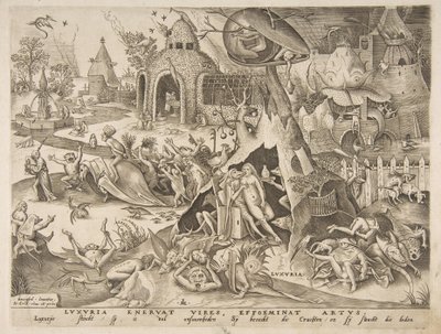 Lust Luxuria A hét halálos bűnből, 1558. alkotó: Philip Galle