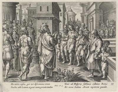 Szent Pál prédikál Rómában alkotó: Philip Galle after Jan van der Straet