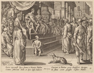 Szent Pál Festus és Agrippa előtt alkotó: Philip Galle after Jan van der Straet