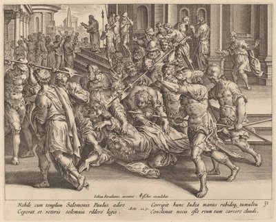 Szent Pál letartóztatása alkotó: Philip Galle after Jan van der Straet