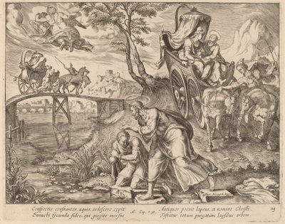 Az Eunuch megkeresztelkedése Szent Fülöptől alkotó: Philip Galle after Maerten van Heemskerck