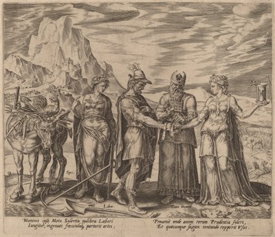 A munka és a szorgalom házassága alkotó: Philip Galle after Maerten van Heemskerck