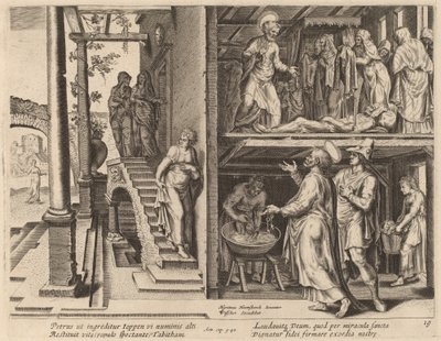 Tabitha felnevelése alkotó: Philip Galle after Maerten van Heemskerck