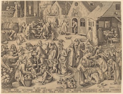 Jótékonyság [recto] alkotó: Philip Galle after Pieter Bruegel the Elder
