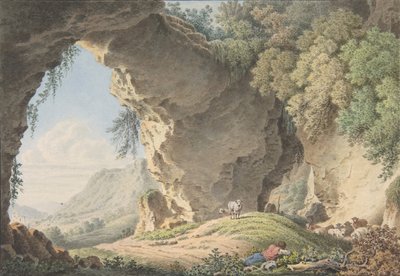 Sziklás táj alvó pásztorral, 1817. alkotó: Philip Heinrich Dunker
