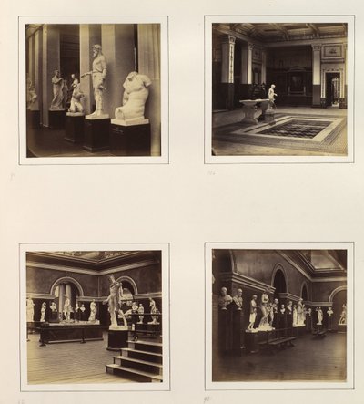 [Görög udvar Farnese ifjúsági torzóval, kilátás a klasszikus szökőkútra és a medencére, Róma..., kb. 1859. alkotó: Philip Henry Delamotte.