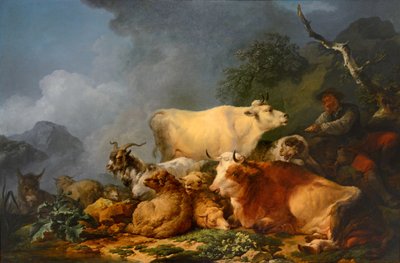 Táj állatokkal alkotó: Philip James de Loutherbourg