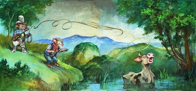 Városi egér és vidéki egér (gouache, papír) alkotó: Philip Mendoza