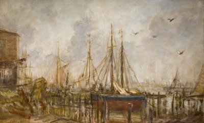 Hajógyár, Shoreham, Sussex, 1926. alkotó: Philip Wilson Steer