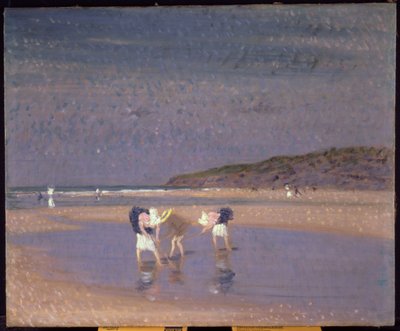 Boulogne Sands, Gyermekek garnélarák halászata alkotó: Philip Wilson Steer