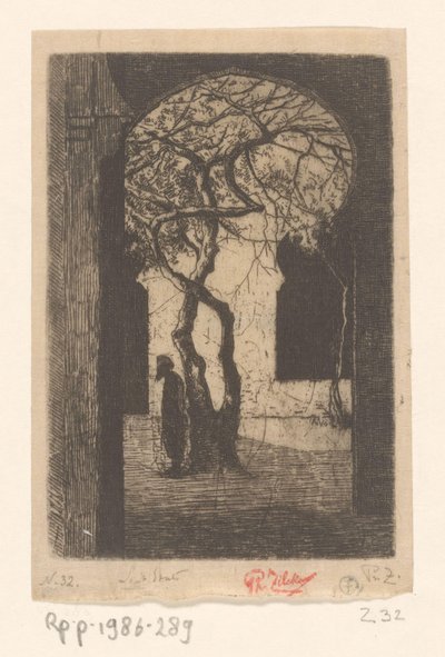 Kilátás a Djemaa el Kabir mecsetre, Algírban Djemaa el Kebir (eredeti cím) alkotó: Philip Zilcken (signed by artist)