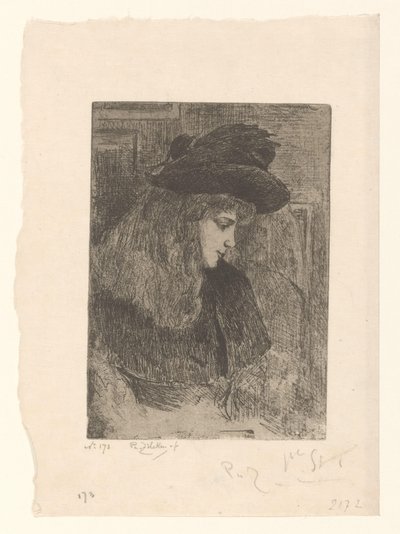 Meisje kapált Szőke hajú lány (eredeti cím) alkotó: Philip Zilcken (signed by artist)