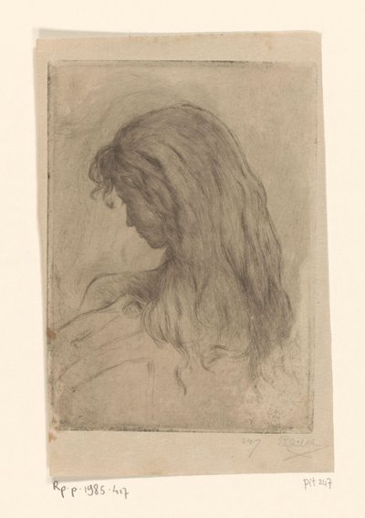 Hosszú hajú nő, hátulról nézve Etude de morsure (eredeti cím) alkotó: Philip Zilcken (signed by artist)