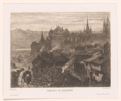 Freiburg látképe (eredeti cím az objektumon) alkotó: Philip Zilcken