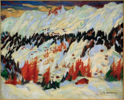 Téli táj Davos Frauenkirch közelében, (Téli táj a Davos Glacis közelében) alkotó: Philipp Bauknecht
