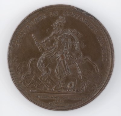 Frigyes Schomberg herceg halálának emlékére bronzérem alkotó: Philipp Heinrich Müller