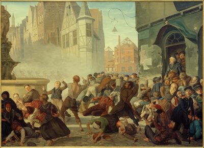 Vihar a Backhaus Breslauban / Hoyollban alkotó: Philipp Hoyoll