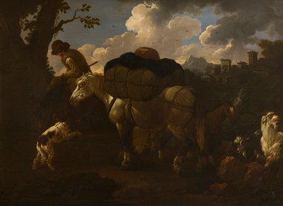 Parasztjelenet, 1677-1706 körül (olaj, vászon) alkotó: Philipp Peter called Rosa da Tivoli Roos