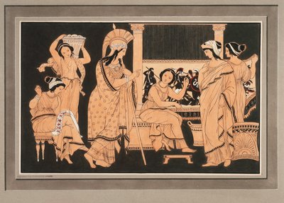 Athena bei der mit Webereien beschäftigten Penelope alkotó: Philipp Veit