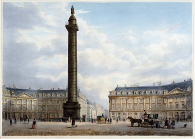 Oszlop de la Place Vendôme - a „Séta Párizsban és környékén”, tervezte Jacottet és Benoist, c. 1840 alkotó: Philippe Benoist