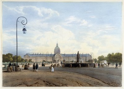 A Hôtel des Invalides a Champ de Mars felől nézve – Jacottet és Benoist „Séta Párizsban és környékén” című művében, szerk. Gihaut alkotó: Philippe Benoist