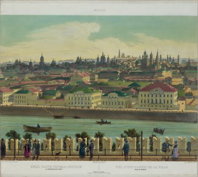 Zamoskvorechye kilátása a Kreml faláról Moszkva panorámájából 10 részletben, 1848 körül alkotó: Philippe Benoist