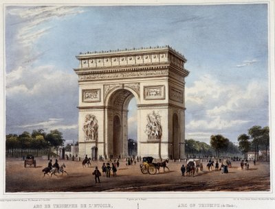 a Diadalív - a „Séta Párizsban és környékén” című filmben, amelyet Jacottet és Benoist tervezett, c. 1840 alkotó: Philippe Benoist