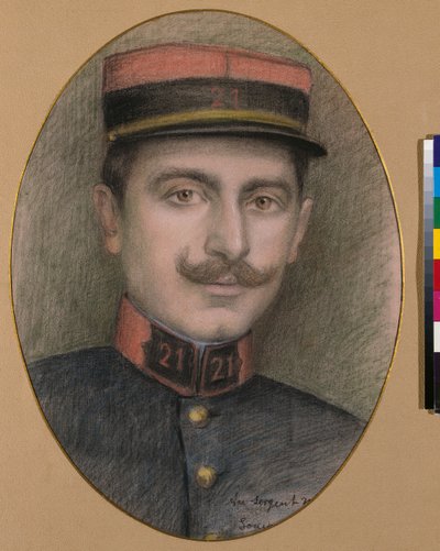 A 21. gyalogezred őrmestere (pasztell, papír) alkotó: Philippe Galard