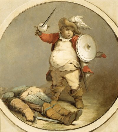 Falstaff Hotspur testével, 1786 körül (olaj, papír) alkotó: Philippe Jacques de Loutherbourg