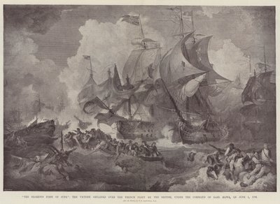 A dicsőséges június elseje, a britek által a francia flotta felett aratott győzelem Earl Howe parancsnoksága alatt 1794. június 1-jén alkotó: Philippe Jacques de Loutherbourg