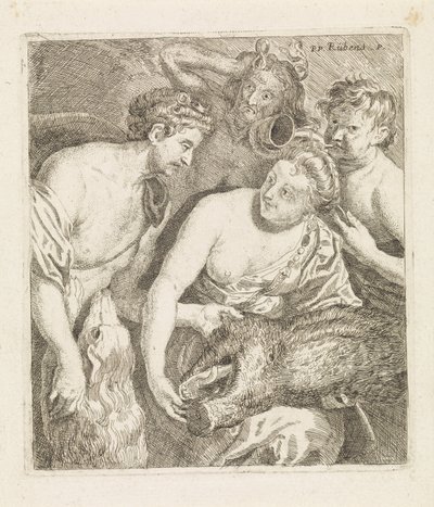 Meleager átadja a kaledóniai vadkan fejét Atalantának alkotó: Philippe Lambert Joseph Spruyt