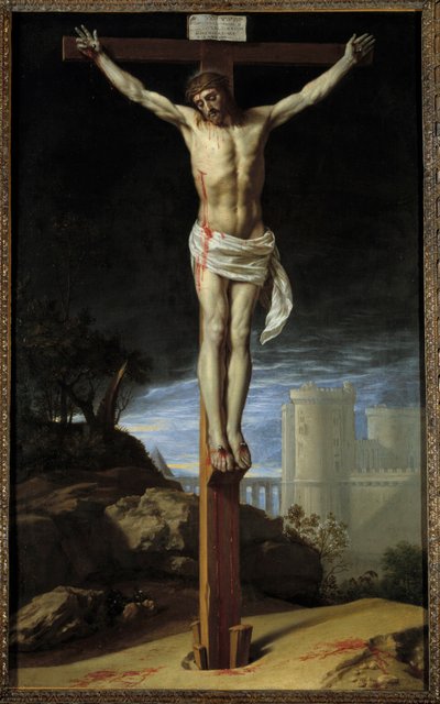 Champaigne-i Fülöp Krisztus a kereszten festménye (1602-1674) (ec.flam.) 17. századi Kansas City. Nelson Galéria alkotó: Philippe de Champaigne