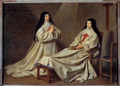 Janzenizmus: „” Catherine Agnes Arnauld anya (1593-1671) és Catherine de Sainte Suzanne Champaigne nővér (1636-1686), a művész lánya portréja”” Saint-Paul Katalin Ágnes anyja, akit Agnes Arnauldnak hívtak, a művész apátnője volt. a Port Roya-i apátság alkotó: Philippe de Champaigne