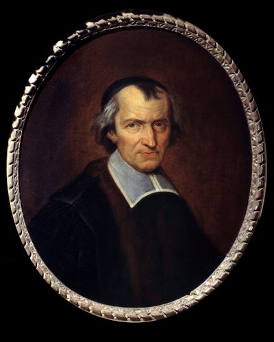 Antoine Arnauld dit le Grand Arnauld (1612-1694) portréja, francia pap, teológus, filozófus és matematikus, Philippe de Champaigne (1631-1684) Janzenisták festményének tagja, 17. század V. 0,69x0,57 m alkotó: Philippe de Champaigne