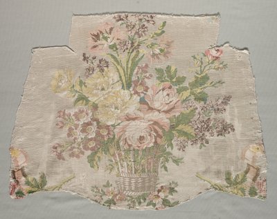 Selyemtöredék, a Le panier fleuri nevű panel része, 1770. alkotó: Philippe de Lasalle