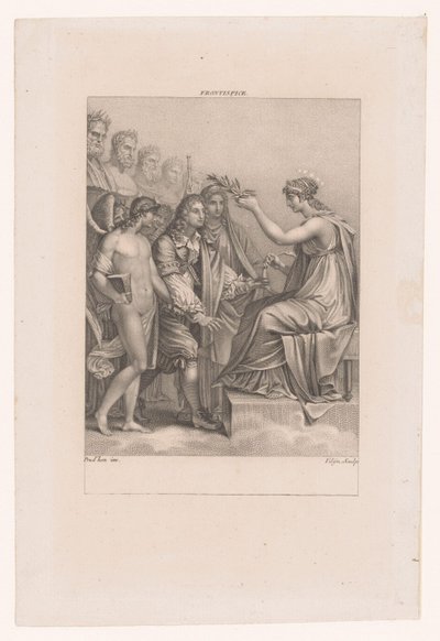 Jean Racine apoteózisa Zsenialitása és Melpomene elvezetik a Halhatatlanságba alkotó: Philippus Velijn