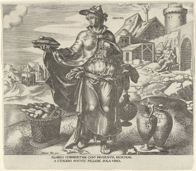 Abigael Abigail (cím a tárgyon) Nyolc híres nő az Ó- és Újszövetségből (sorozat címe) alkotó: Philips Galle